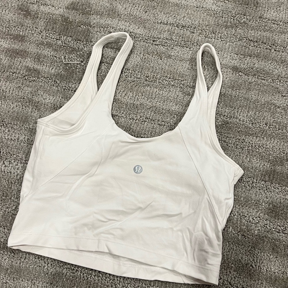 Lululemon align tank v-neck White Cropped Tank Top - Picture 3 of 6